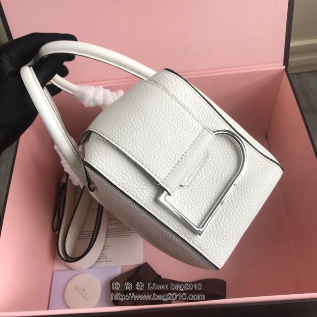 DELVAUX女包 Delvau單肩斜挎包 半手工Cool box 中號 德爾沃女手提包 手拎包 白色  fcs1194